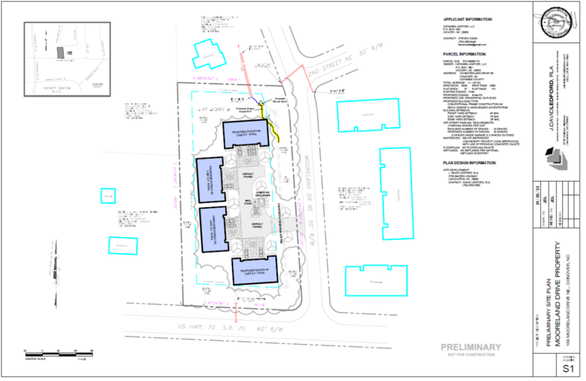Mooreland Drive Duplexes Site Plan